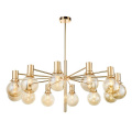 Modern glass Globe gold plated metal Chandelier Pendant Light